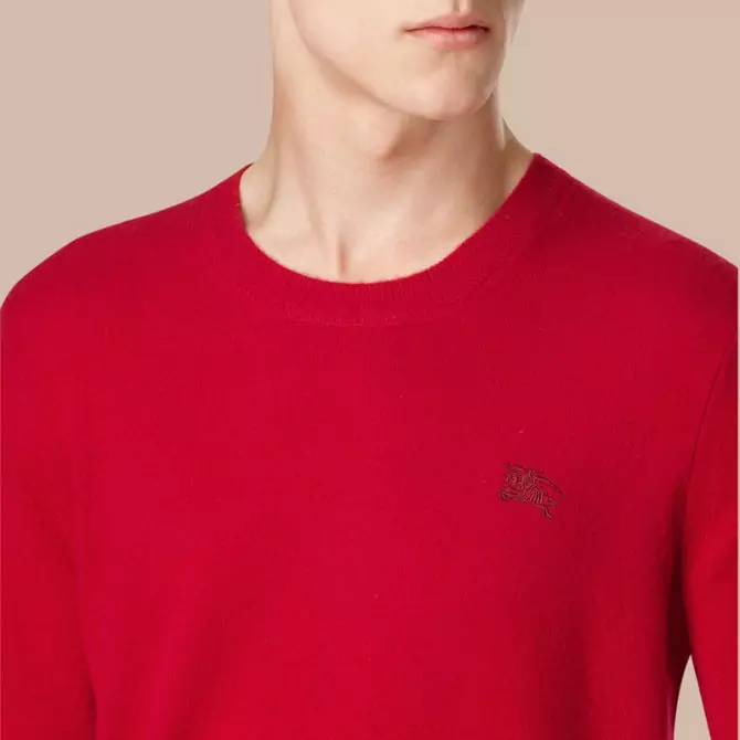 burberry femmes hommes multicolore laine pullover all red